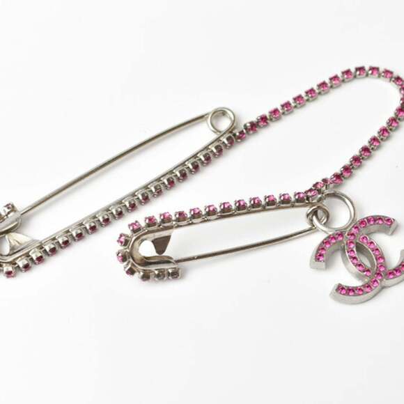 CHANEL Authentic Silver Brooch